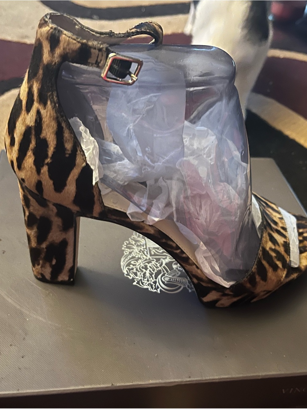 Leopard Print Block Heel Sandal - Women